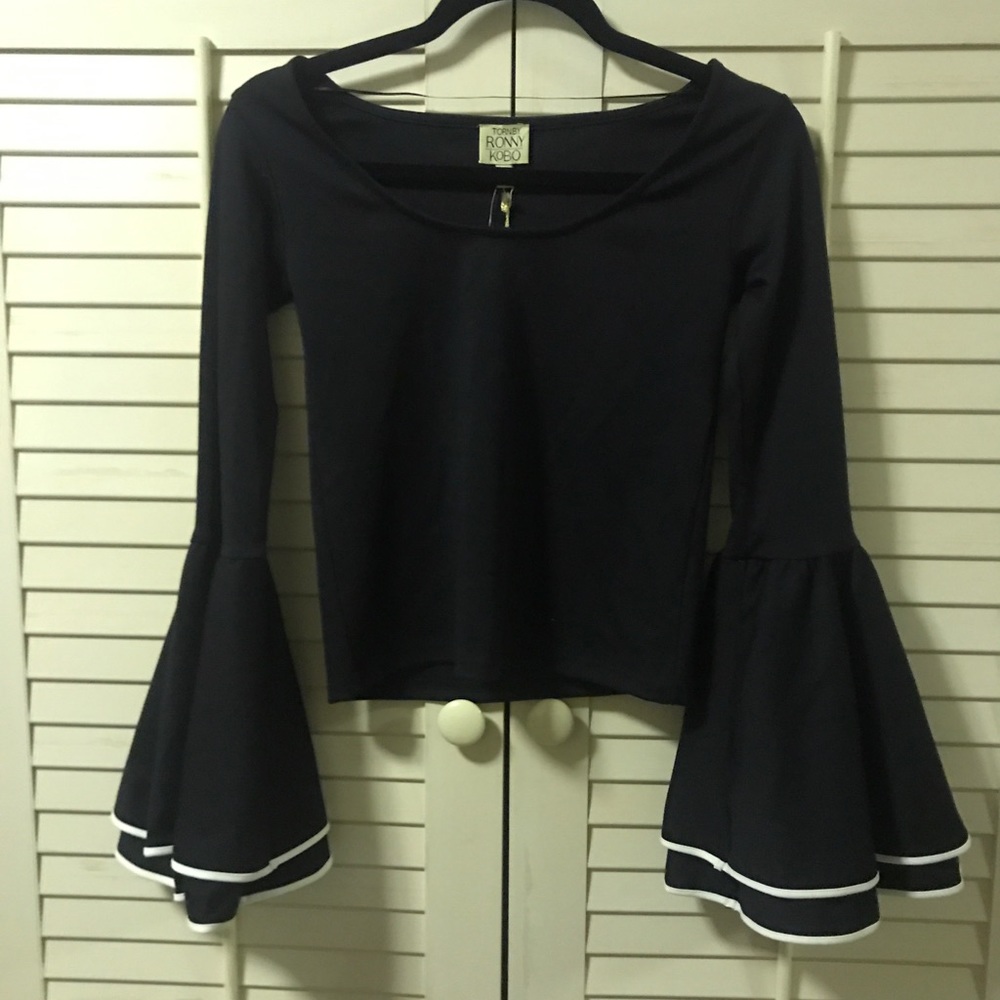 Torn by Ronny Kobo Bell Sleeve Top—NWT